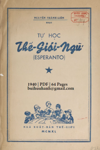 Tự Học Thế Giới Ngữ (NXB Thế Giới 1940) - Nguyễn Thành Liên, 64 Trang