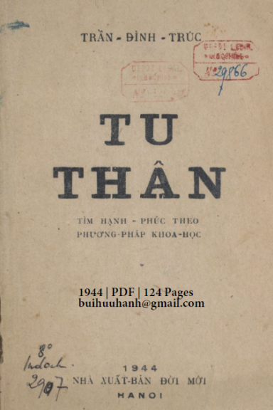 Tu Thân (NXB Đời Mới 1944) - Trần Đình Trúc, 124 Trang