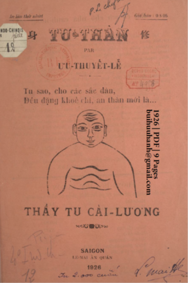 Tu Thân (NXB Lê Mai 1926) - Ưu Thuyết Lễ, 9 Trang