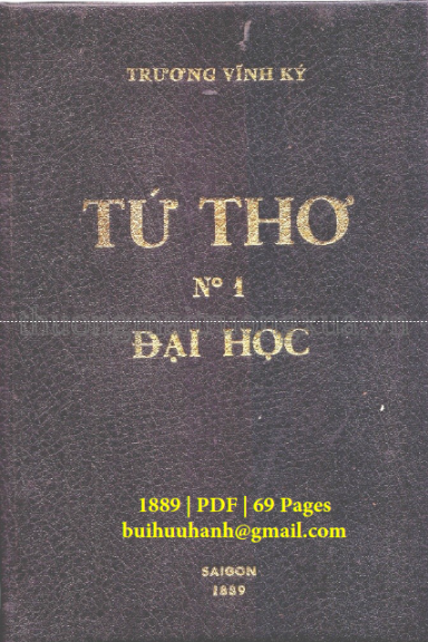 Tứ Thơ Quyển 1-Đại Học (NXB Sài Gòn 1889) - Trương Vĩnh Ký, 69 Trang