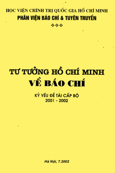 Tư Tưởng Hồ Chí Minh Về Báo Chí (NXB Hà Nội 2002) - Tạ Ngọc Tấn, 184 Trang