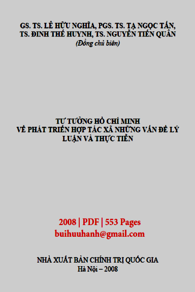 Tư Tưởng Hồ Chí Minh Về Phát Triển Hợp Tác Xã (NXB Chính Trị 2008) - Lê Hữu Nghĩa, 553 Trang