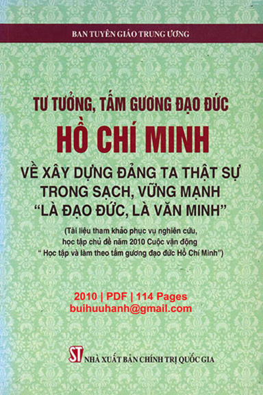 Tư Tưởng, Tấm Gương Đạo Đức Hồ Chí Minh Về Xây Dựng Đảng Ta Thật Sự Trong Sạch, Vững Mạnh