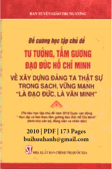 Tư Tưởng, Tấm Gương Đạo Đức Hồ Chí Minh (NXB Chính Trị 2010) - Nhiều Tác Giả, 173 Trang