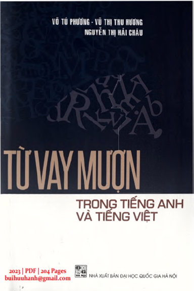 Từ Vay Mượn Trong Tiếng Anh Và Tiếng Việt (NXB Đại Học Quốc Gia 2023) -  Võ Tú Phương, 204 Trang