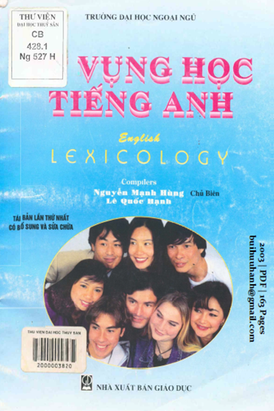 Từ Vựng Học Tiếng Anh (NXB Giáo Dục 2003) - Nguyễn Mạnh Hùng, 163 Trang