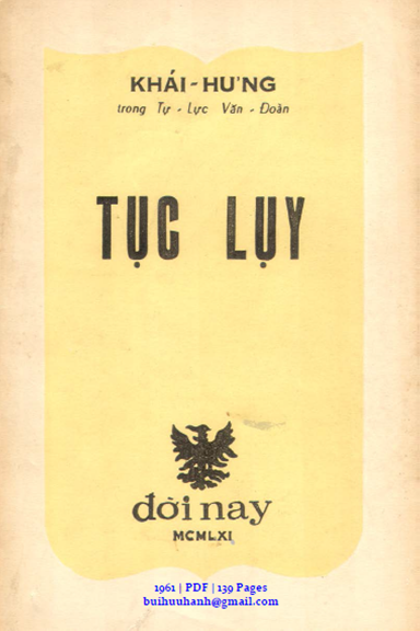 Tục Lụy (NXB Đời Nay 1961) - Khái Hưng, 139 Trang