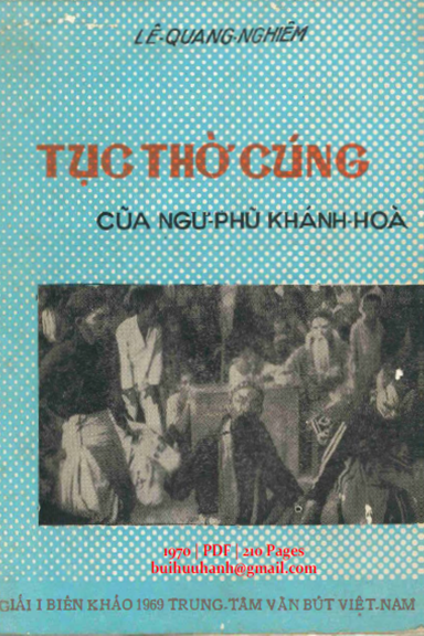 Tục Thờ Cúng Của Ngư Phủ Khánh Hòa (NXB Thư Lâm 1970) - Lê Quang Nghiêm, 210 Trang