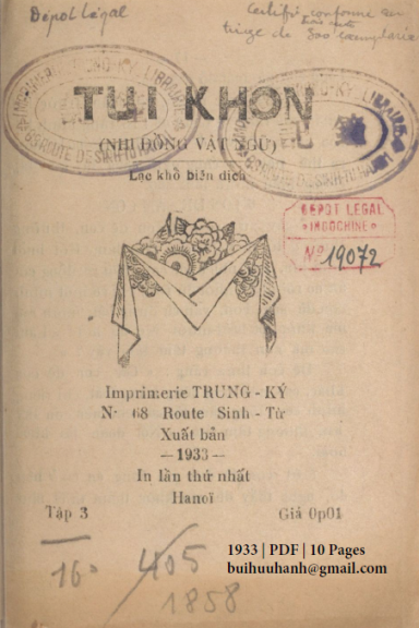 Túi Khôn Tập 3 (NXB Trung Ký 1933) - Lạc Khổ, 10 Trang