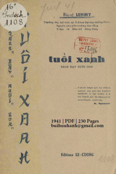 Tuổi Xanh (NXB Lê Cường 1941) - Lehmy, 230 Trang