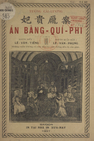 Tuồng Cải Lương-Án Bàng Quí Phi (NXB Xưa Nay 1927) - Lê Văn Tiếng, 45 Trang