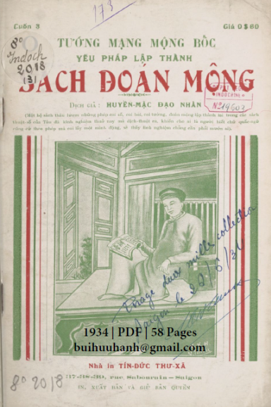 Tướng Mạng Mộng Bốc Yếu Pháp Lập Thành Cuốn 3-Sách Đoán Mộng (NXB Tín Đức Thư Xã 1934) - Huyền Mặc