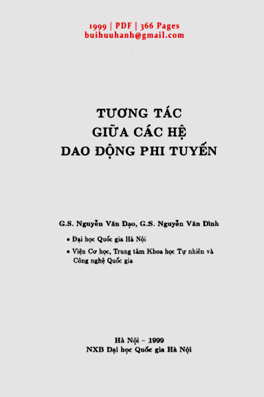 Tương Tác Giữa Các Hệ Dao Động Phi Tuyến (NXB Đại Học Quốc Gia 1999) - Nguyễn Văn Đạo, 366 Trang