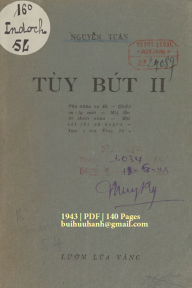 Tùy Bút 2 (NXB Lượm Lúa Vàng 1943) - Nguyễn Tuân, 140 Trang