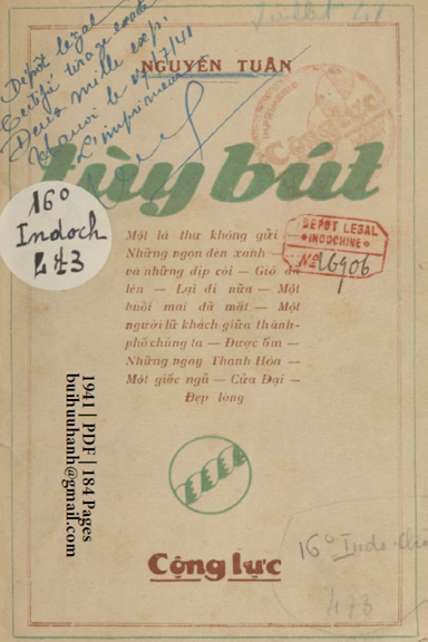 Tùy Bút (NXB Cộng Lực 1941) - Nguyễn Tuân, 184 Trang