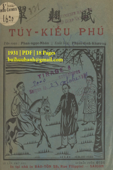 Túy Kiều Phú (NXB Thạnh Thị Mậu 1931) - Phan Ngọc Nhân, 19 Trang