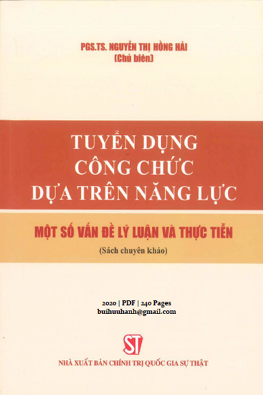 Tuyển Dụng Công Chức Dựa Trên Năng Lực (NXB Chính Trị 2020) - Nguyễn Thị Hồng Hải, 240 Trang