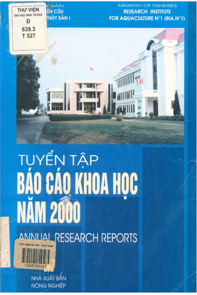 Tuyển Tập Báo Cáo Khoa Học Năm 2000 (NXB Nông Nghiệp 2001) - Bộ Thủy Sản, 206 Trang