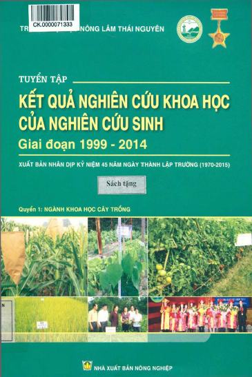 Tuyển Tập Kết Quả Nghiên Cứu Khoa Học Của Nghiên Cứu Sinh Giai Đoạn 1999-2014 Quyển 1