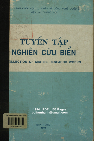 Tuyển Tập Nghiên Cứu Biển Tập 5 (NXB Khoa Học Kỹ Thuật 1994) - Võ Văn Lành, 158 Trang