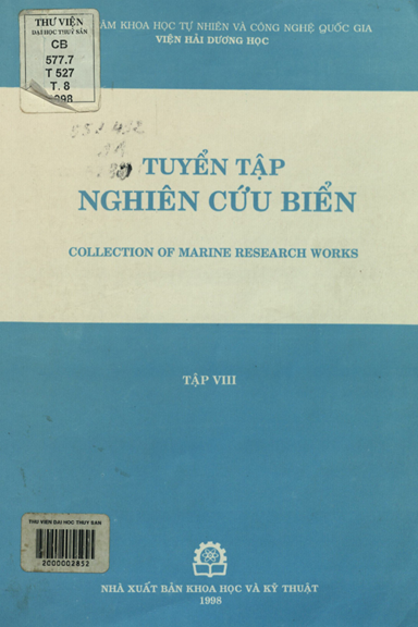 Tuyển Tập Nghiên Cứu Biển Tập 8 (NXB Khoa Học Kỹ Thuật 1998) - Võ Văn Lành, 274 Trang