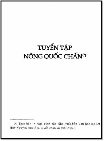 Tuyển Tập Nông Quốc Chấn Phần 1-Thơ (NXB Đại Học Quốc Gia 2007) - Nông Quốc Chấn, 63 Trang