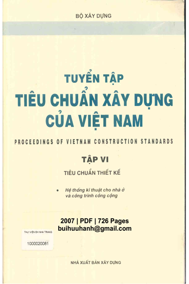 Tuyển Tập Tiêu Chuẩn Xây Dựng Của Việt Nam Tập 6 (NXB Xây Dựng 1997) - Nhiều Tác Giả, 726 Trang