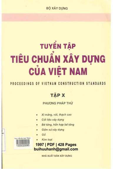 Tuyển Tập Tiêu Chuẩn Xây Dựng Của Việt Nam Tập 10 (NXB Xây Dựng 1997) - Nhiều Tác Giả, 428 Trang