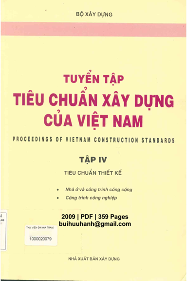 Tuyển Tập Tiêu Chuẩn Xây Dựng Của Việt Nam Tập 4 (NXB Xây Dựng 2009) - Nhiều Tác Giả, 359 Trang
