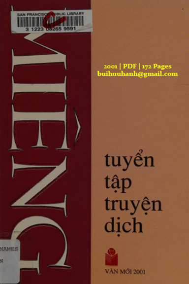 Tuyển Tập Truyện Dịch (NXB Văn Mới 2001) - Miêng, 172 Trang