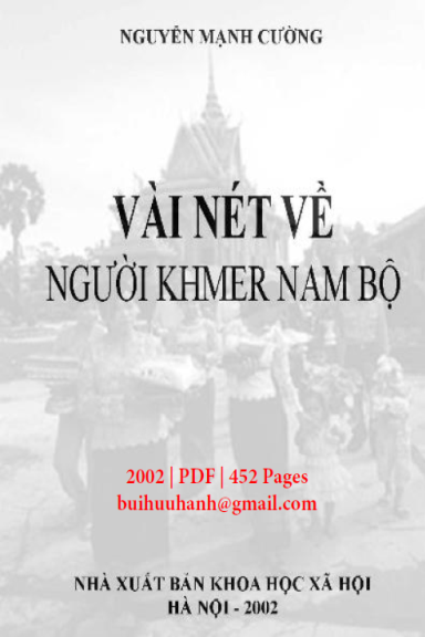 Vài Nét Về Người Khmer Nam Bộ (NXB Khoa Học Xã Hội 2002) - Nguyễn Mạnh Cường, 452 Trang