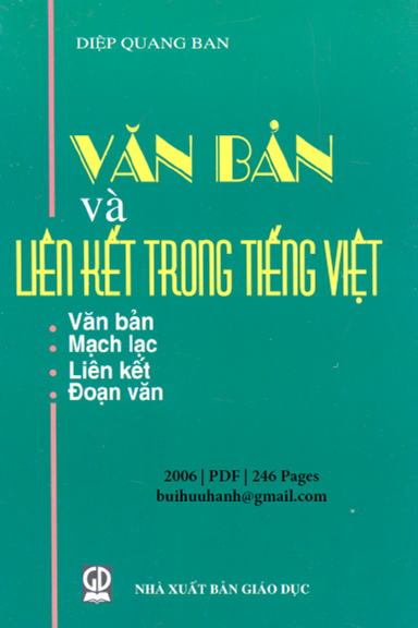 Văn Bản Và Liên Kết Trong Tiếng Việt (NXB Giáo Dục 2006) - Diệp Quang Ban, 246 Trang