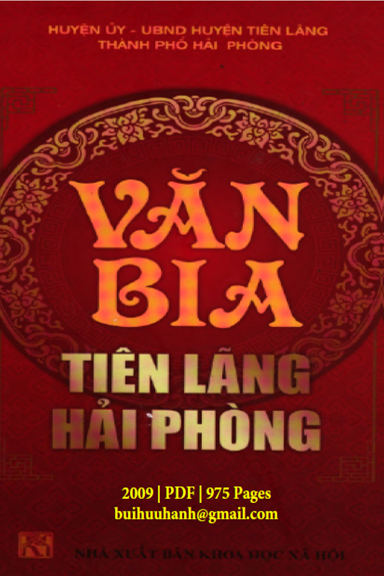 Văn Bia Tiên Lãng Hải Phòng (NXB Khoa Học Xã Hội 2009) - Đỗ Thị Hảo, 975 Trang