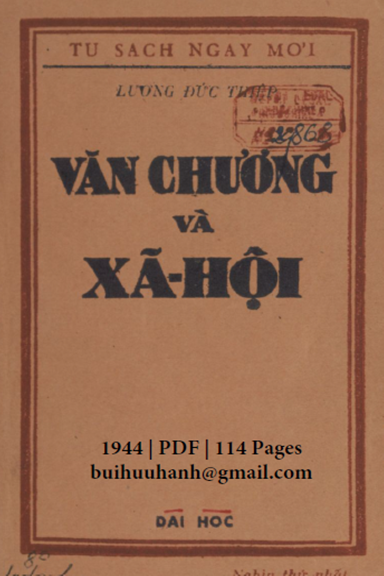 Văn Chương Và Xã Hội (NXB Đại Học Thư Xã 1944) - Lương Đức Thiệp, 114 Trang