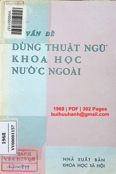 Vấn Đề Dùng Thuật Ngữ Khoa Học Nước Ngoài (NXB Khoa Học Xã Hội 1968) - Nhiều Tác Giả, 302 Trang