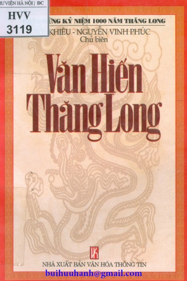 Văn Hiến Thăng Long (NXB Văn Hóa Thông Tin 2000) - Vũ Khiêu, 287 Trang