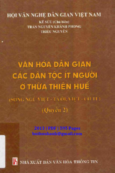 Văn Hóa Dân Gian Các Dân Tộc Ít Người Ở Thừa Thiên Huế Quyển 2 (NXB Văn Hóa Thông Tin 2013) - Kê Sửu