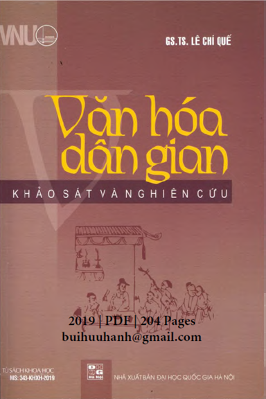 Văn Hóa Dân Gian Khảo Sát Và Nghiên Cứu (NXB Đại Học Quốc Gia 2019) - Lê Chí Quế, 204 Trang