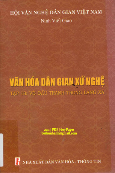 Văn Hóa Dân Gian Xứ Nghệ Tập 13 (NXB Văn Hóa Thông Tin 2011) - Ninh Viết Giao, 607 Trang