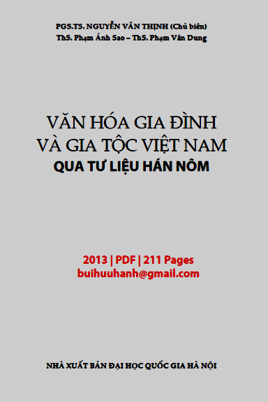 Văn Hóa Gia Đình Và Gia Tộc Việt Nam Qua Tư Liệu Hán Nôm - Nguyễn Văn Thịnh, 211 Trang