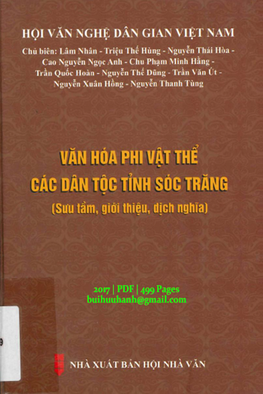 Văn Hóa Phi Vật Thể Các Dân Tộc Tỉnh Sóc Trăng (NXB Hội Nhà Văn 2017) - Lâm Nhân, 499 Trang