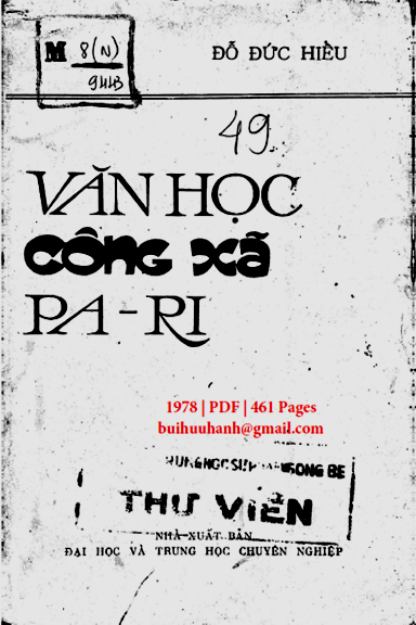 Văn Học Công Xã Pari (NXB Đại Học 1978) - Đỗ Đức Hiểu, 461 Trang