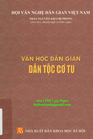 Văn Học Dân Gian Dân Tộc Cơ Tu (NXB Khoa Học Xã Hội 2015) - Trần Nguyễn Khánh Phong, 479 Trang