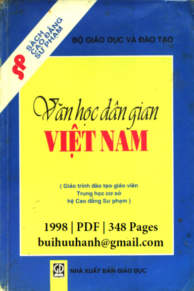 Văn Học Dân Gian Việt Nam (NXB Giáo Dục 1998) - Hoàng Tiến Tựu, 348 Trang