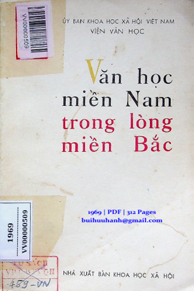 Văn Học Miền Nam Trong Lòng Miền Bắc (NXB Khoa Học Xã Hội 1969) - Hoài Thanh, 312 Trang