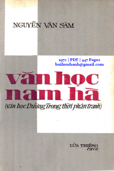 Văn Học Nam Hà (NXB Lửa Thiêng 1972) - Nguyễn Văn Sâm, 447 Trang