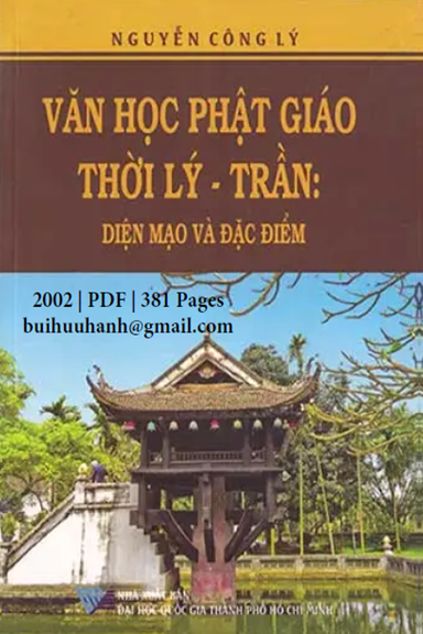 Văn Học Phật Giáo Thời Lý-Trần Diện Mạo Và Đặc Điểm (NXB Đại Học Quốc Gia 2002) - Nguyễn Công Lý