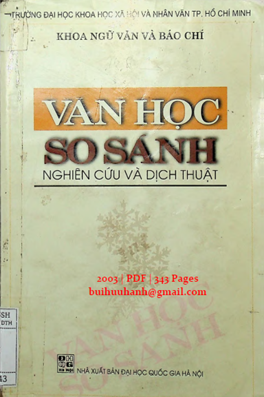 Văn Học So Sánh Nghiên Cứu Và Dịch Thuật (NXB Đại Học Quốc Gia 2003) - Trần Thanh Đạm, 343 Trang