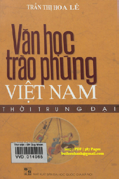 Văn Học Trào Phúng Việt Nam Thời Trung Đại (NXB Đại Học Quốc Gia 2017) - Trần Thị Hoa Lê, 387 Trang