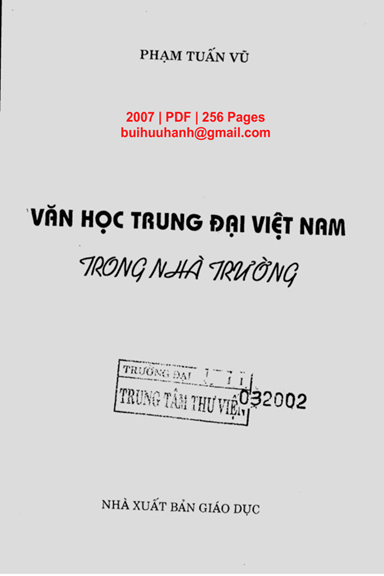 Văn Học Trung Đại Việt Nam Trong Nhà Trường (NXB Giáo Dục 2007) - Phạm Tuấn Vũ, 256 Trang